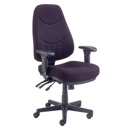 GLOBAL INDUSTRIAL 8 Way Adjustable Executive Chair, Fabric, Black 250575BK